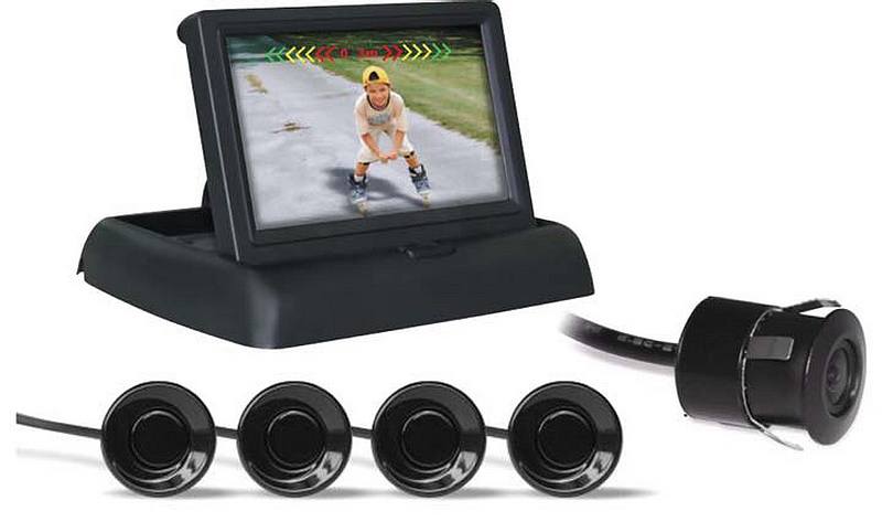 Parking sensors with monitor and rear view camera