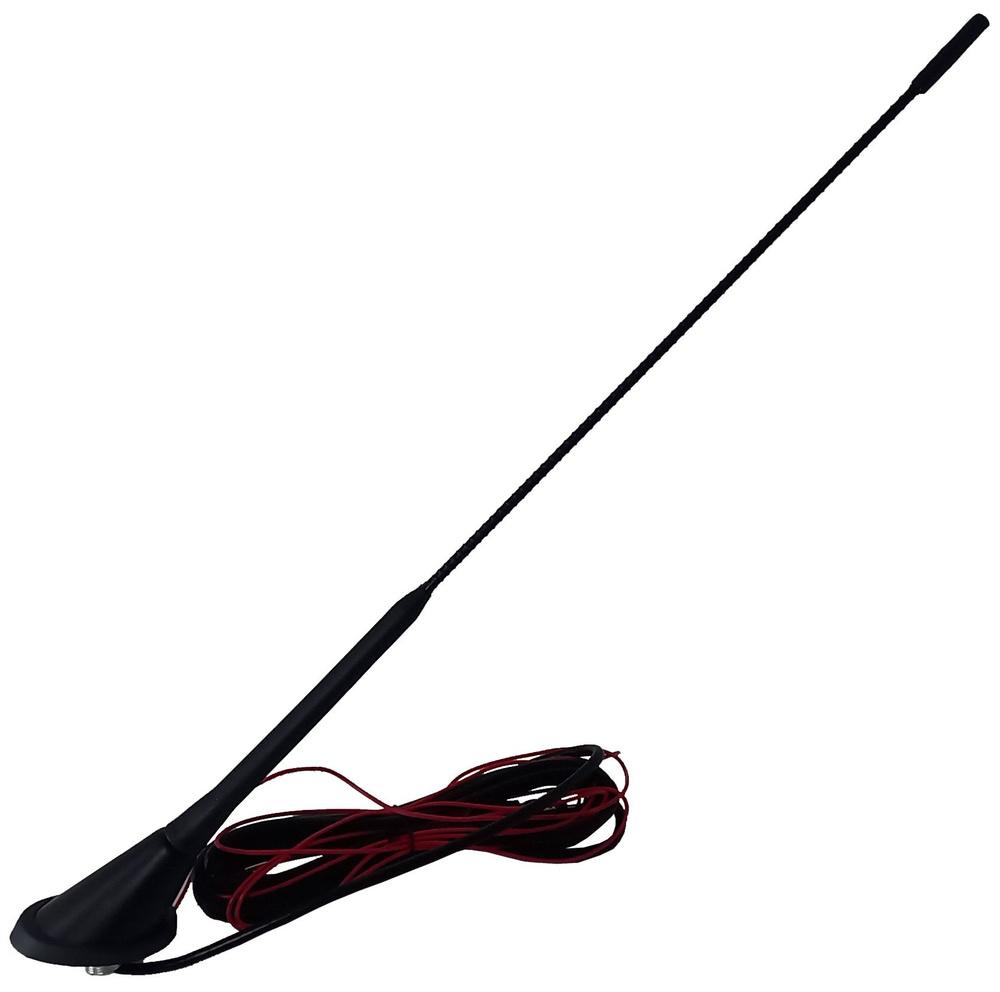 Active flush-mounted antenna with amplifier for cars